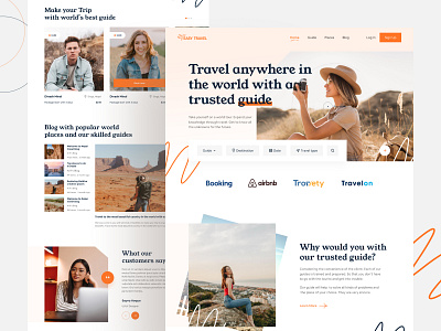 Travel Guide Landing page clean design exploration guide home page landin page minimal popu popular shot travel travel agency ui uiux ux web web design website website design