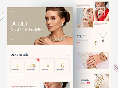 Juliet- Jewelry Shop Website clean design e commarce fashion homepage jewelry landing landing page design minimal popular shot product shop store studio ui uiux ux web web design website