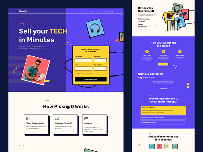 Pickupd- eCommerce website design best design colorful design design ecommerce ecommerce website ecommerece landing page graphic design header design illustration landing page landing page design minimal popular shot shop ui uiux ux web web design website