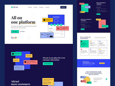 Elevate Website Design agency colorful communication communication platform corporate design header illustration landing page landing page design minimal popular shot studio ui uiux ux web web design website website design