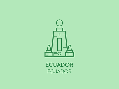 Ecuador ciudad mitad del mundo ecuador icon minimal travel