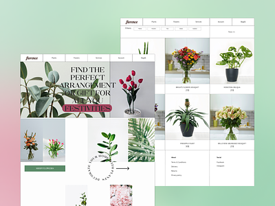 Shop of plants and flowers app design flowers minimal plants shop typography ui website