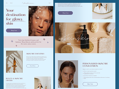 Skin Care Landing Page app beauty dailyui design designinspiration landing logo shop skincare typography ui uidesign ux website