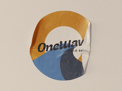 ONE WAVE STICKER branding cold brew coldbrew logo wave