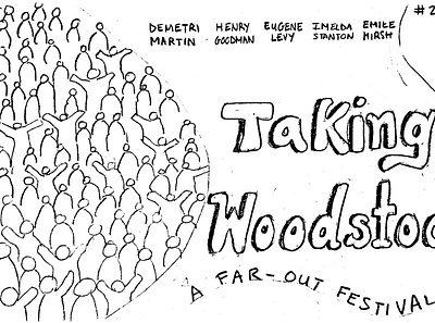 Taking Woodstock Proposed Work design groovy hippie music festival psychedelic sketches