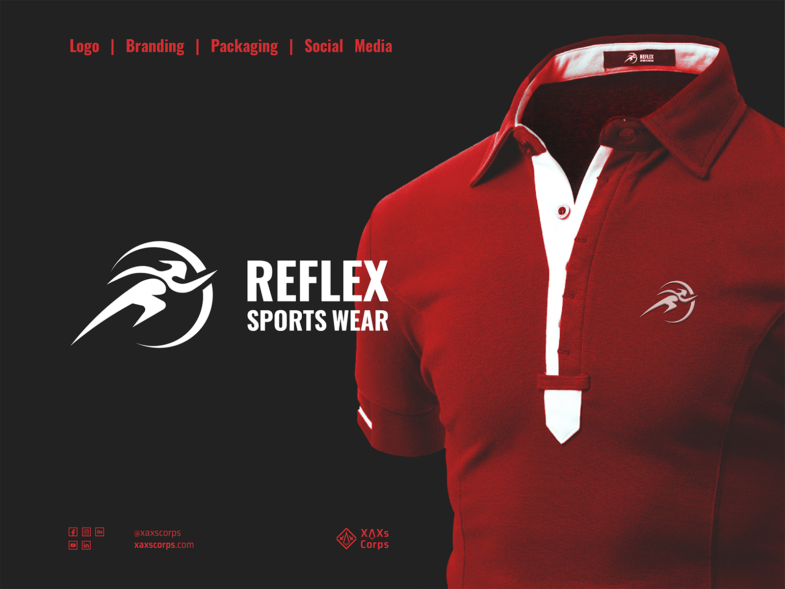 Reflex Sportswear Logo, Branding, Packaging design by Aditya Roy