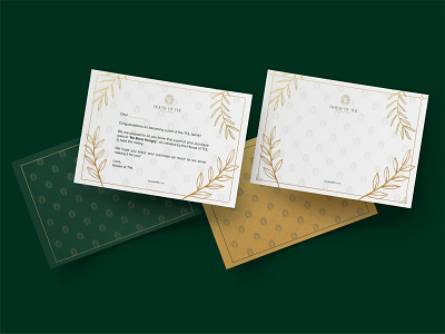 Card design for House of THL, a global luxury fashion brand brand design branding card card design colourful design gift gift design gold graphic design green luxury pattern stationery thank you card typedesign