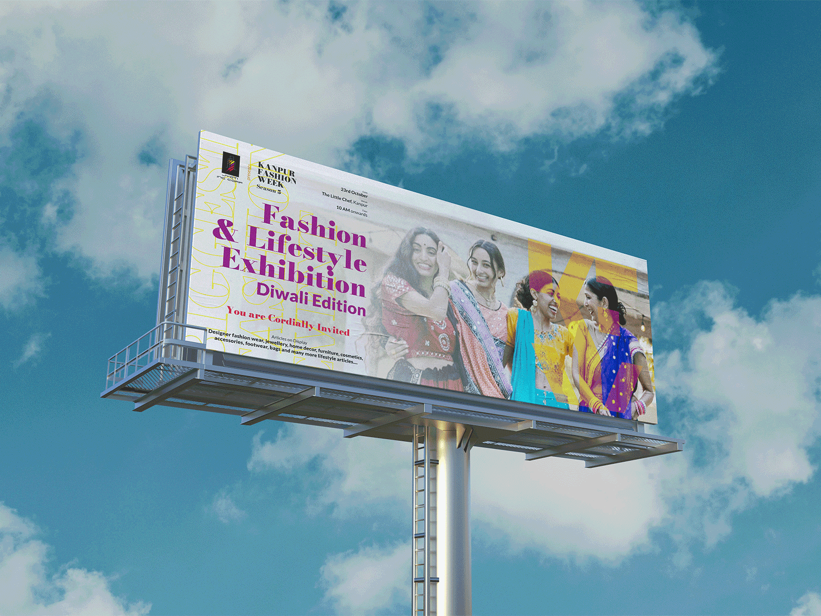 Billboards designs for a fashion show.... billboard brand design branding colourful design fashion branding fashion show branding graphic design hoarding marketing print design