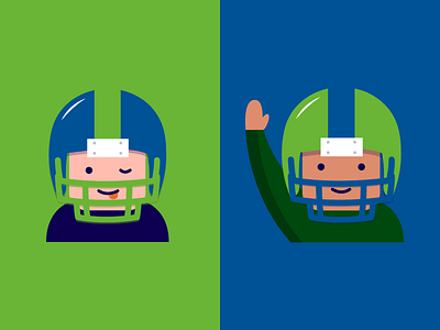 Game Day Greats Emojis blue cartoon cute emoji football green illustration silly