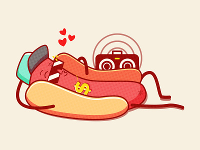 Wiener Roast hawt dawg hot dog illustration sticker wiener roast