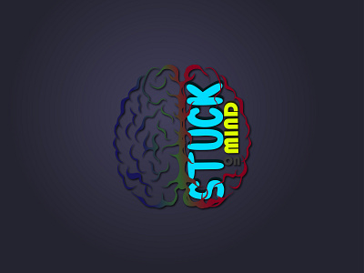 stuck on mind logo logo mark logotype stacked text logo