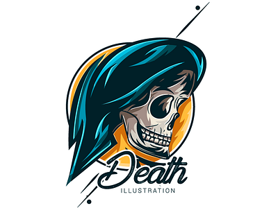 Skull illutraation art design draft illustration vector