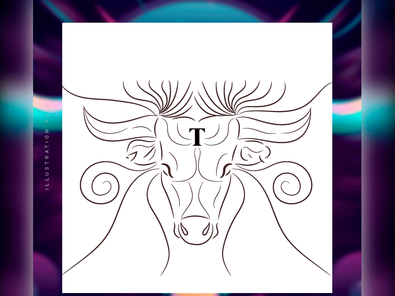 Bull illustration animation art bull color design draft illustration vector