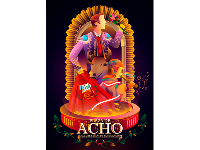 Ilustración para el "CONCURSO DE CARTEL ACHO 2018" degraded color vector illustration design art
