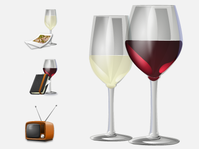 TV & Wine Icons