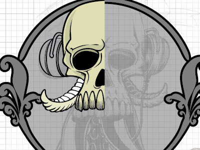 Skull - Illustrator WIP part 2 illustrator skull wip work in progress