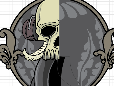 Skull - Illustrator WIP part 3 illustrator skull vector work in progress