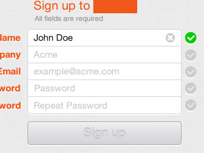 Signup - ipad