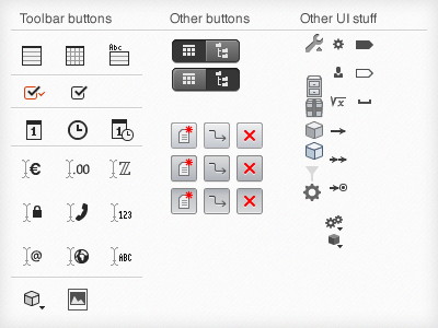 More UI Elements for an IDE buttons fireworks graphics icons ide ui