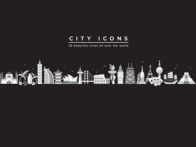 City Icons chicago city icon london mexico new york paris rome sydney tokyo travel world