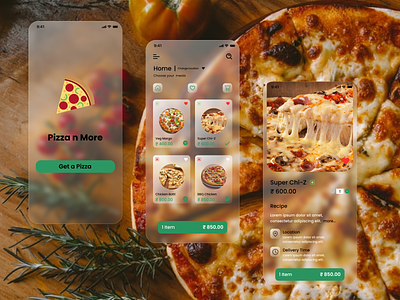 Pizza delivery app app design flat ui ux