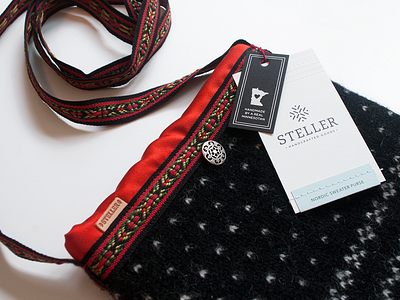 Steller Handcrafted Goods Tags branding clothing clothing brand clothing label foil stamping graphic design graphic design logo leather tag minnesota nordic purse real minnesotans scandinavian stitching