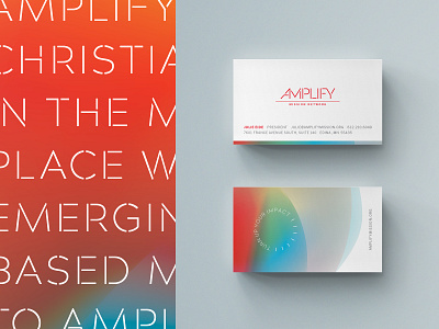 Amplify Business Cards branding business card business cards christian christian designer gradient gradients logo non profit non profit nonprofit nonprofits print stencil