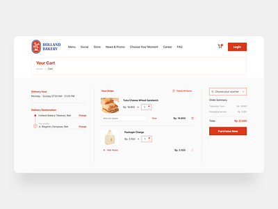 Bakery Website Design - Checkout Page