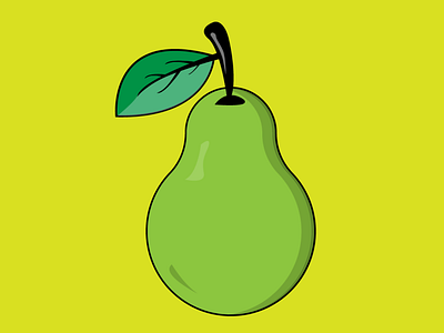Pear branding flat design icon illustraion