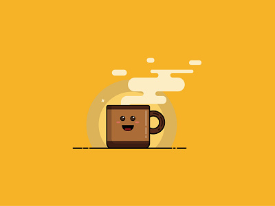 Happy Cup adobe illustrator coffee cup cute design flat illustration smile