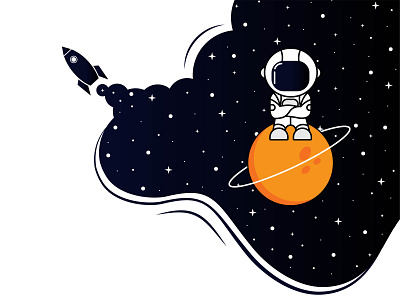 Space adobe creative cloud adobe illustrator astronaut cosmos illustration planet space star vector art