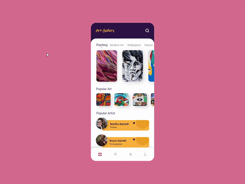 Art Gallery App Interaction