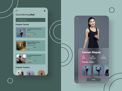 Yoga App adobexd createwithadobexd grid layout madewithadobexd meditation app mobile app design ui design ui ux design vector art yoga app yoga pose