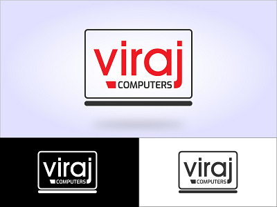Viraj Computers Logo Design adobe illustrator business logo design computer freelance logo design graphic design illustration laptop logo design professional logo design vector