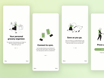 Onboarding UI Design App app branding design green illustrator inspiration ui inspo minimal ui ui design uiinspiration ux website