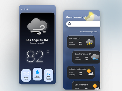 UI Weather App Design Idea branding design ui ui design ux ux design