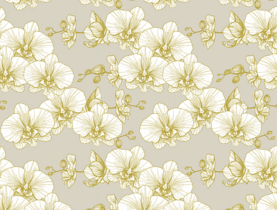 Orchids - Pattern Design design illustration pattern pattern art pattern design textile