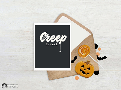 Halloween Greeting Card Design art autumn creep creepy design fall graphic design. greeting card halloween illustration spider