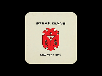 Steak Diane branding classic coaster logo steak steakhouse vintage