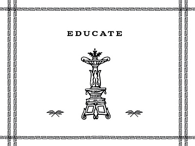 EDUCATE black collaborate educate logo old presidency propaganda protest signage trump vintage white