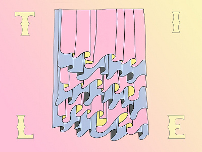 Tile Brand curtain girl gradient illustration tile type