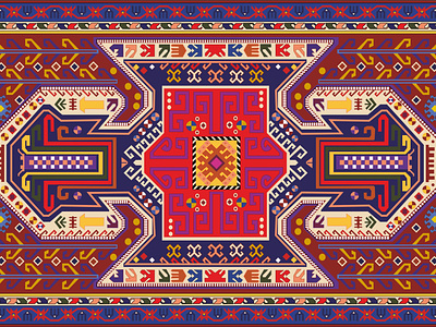 Old Armenian rug 2d armenian illustration illustration design