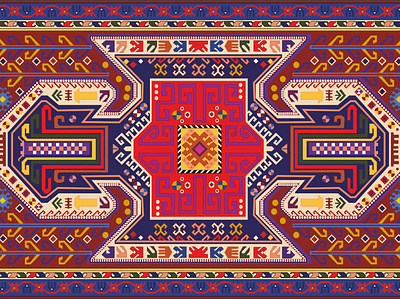 Old Armenian rug 2d armenian illustration illustration design