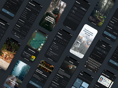Mobile app "Hunting APP" UI design app app design dailyui dark design design app illustration log in screen mobile app mobile app design mobile application mobile design mobile ui ui