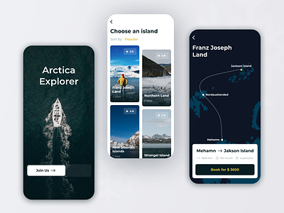 Arctica explorer mobile app UI design concept. Travel. app app design concept dailyui design mobile app mobile application mobile design mobile ui ui