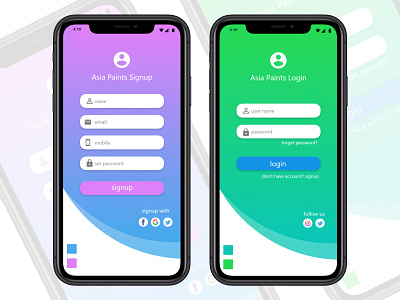 Asia Paint Login and Signup Screen adobe photoshop adobe xd design login screen login ui signup screen signup ui ui design ui ux design