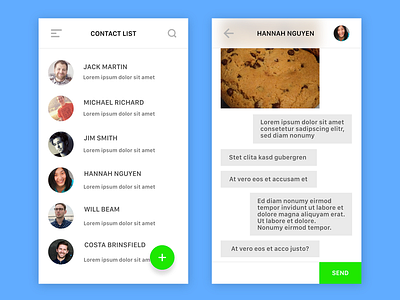 Messaging App app apple design flat google green message minimalism ui