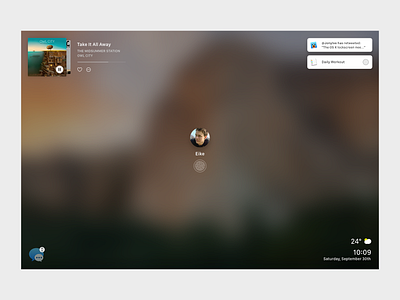Future OS X Lockscreen apple blur design flat mac music notification osx touchid ui
