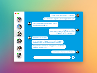 Simple Messaging App blue chat design flat messaging osx shadow ui white