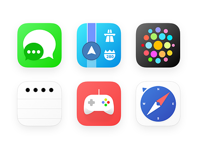 My take on iOS Icons Part 2 apple color design flat icons maps message safari simplicity watch